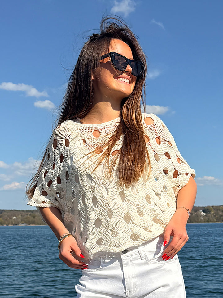 Lochpullover Halbarm