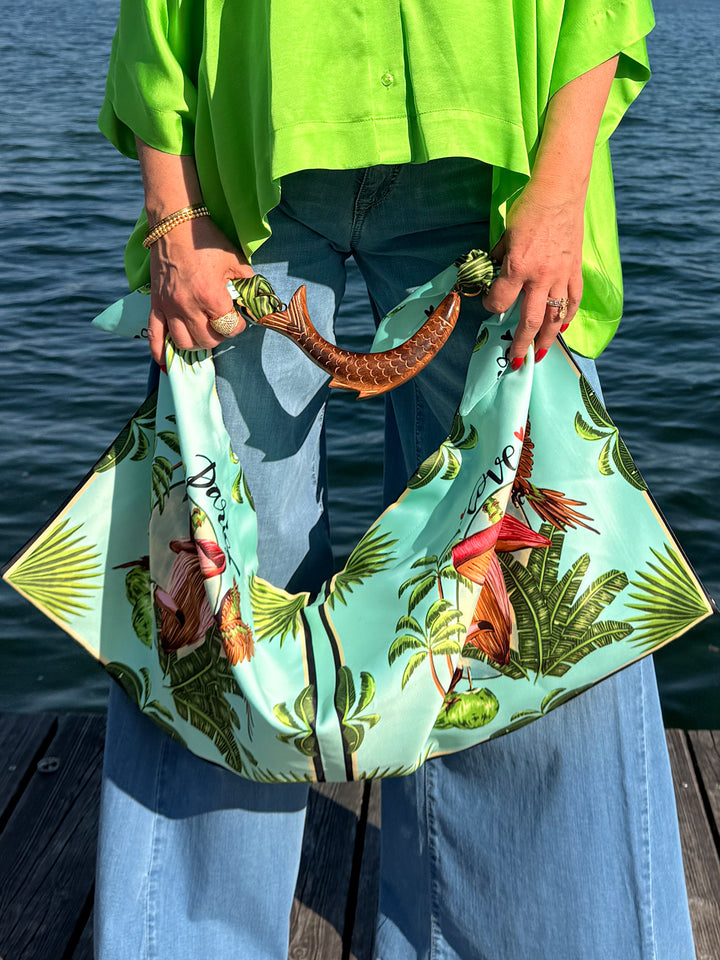 Tasche Paris Love Türkis Groß