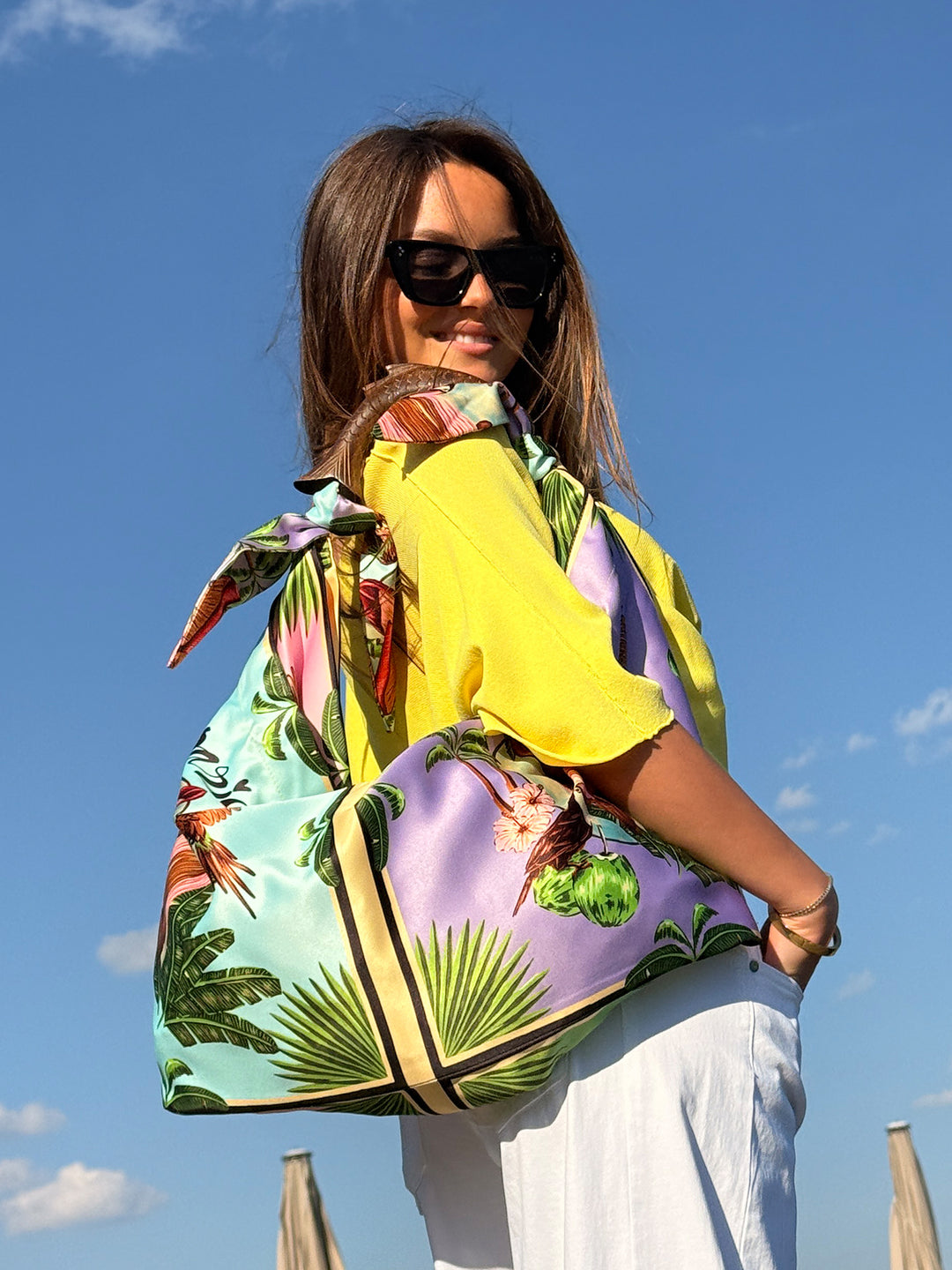 Tasche Paris Love Lila Türkis Groß