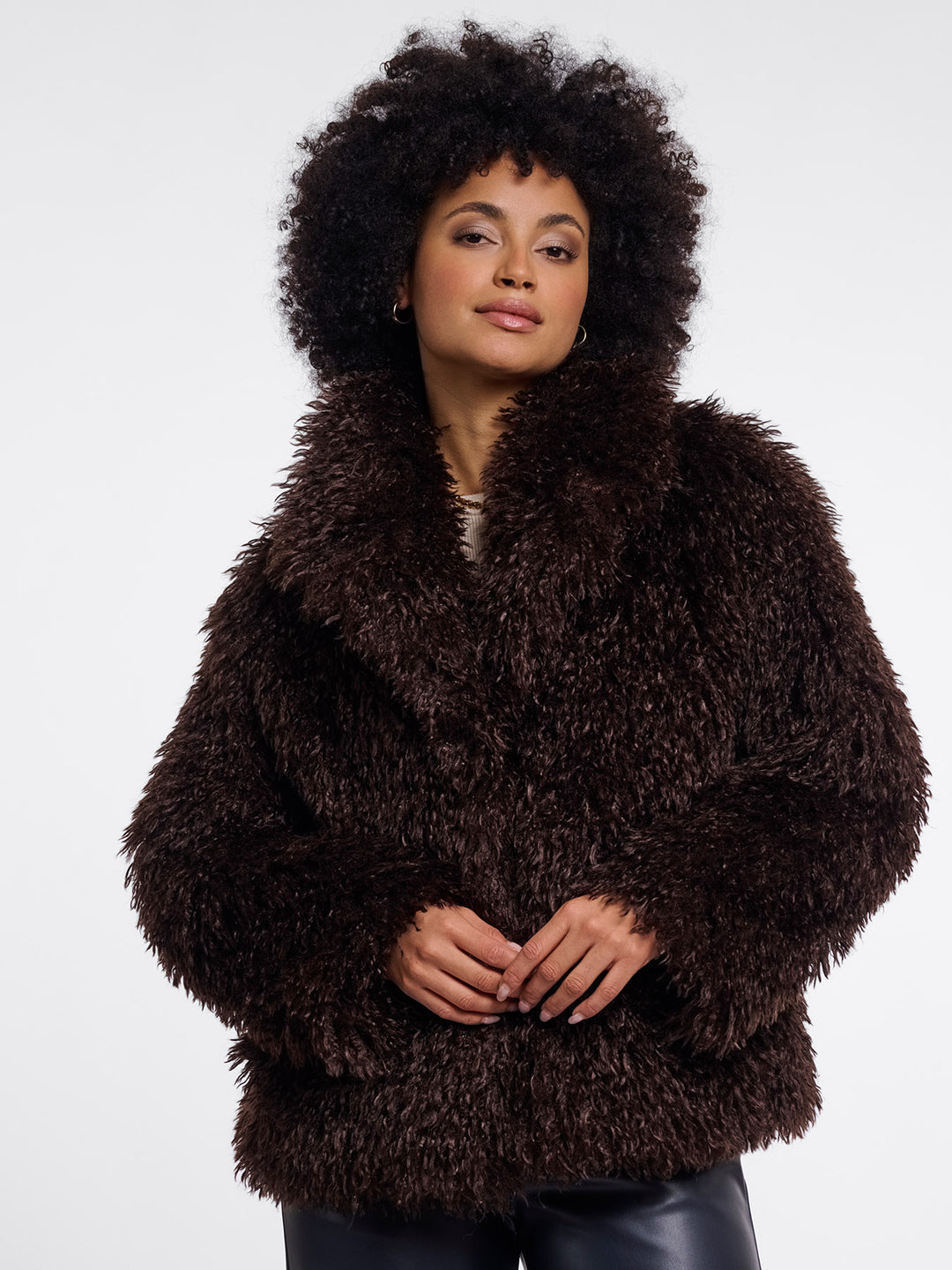 Fake Fur Jacke Lias Coffe Roast