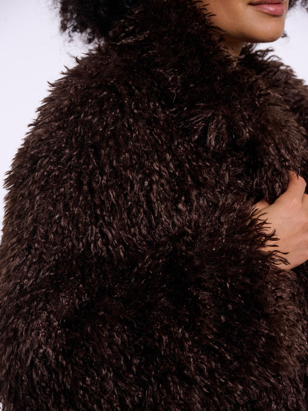 Fake Fur Jacke Lias Coffe Roast