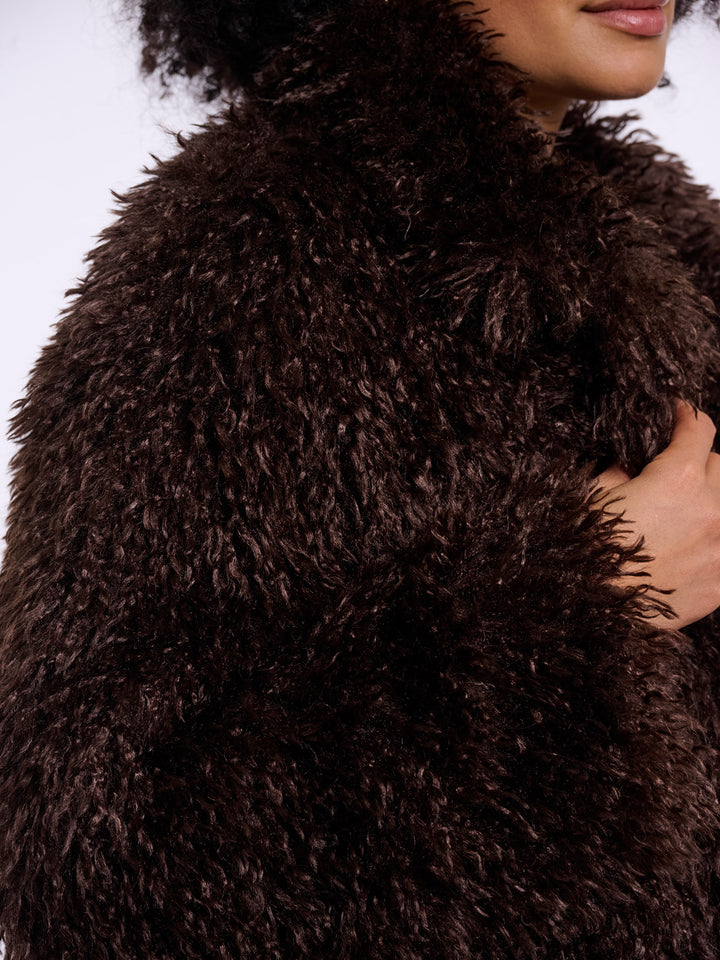 Fake Fur Jacke Lias Coffe Roast