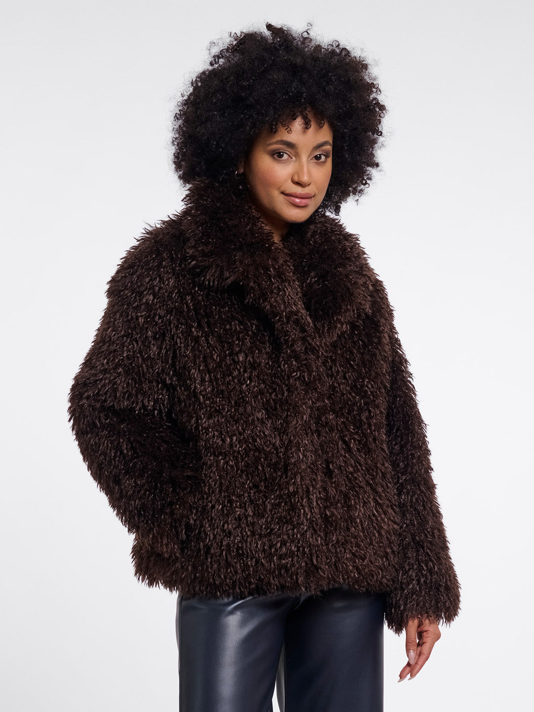 Fake Fur Jacke Lias Coffe Roast