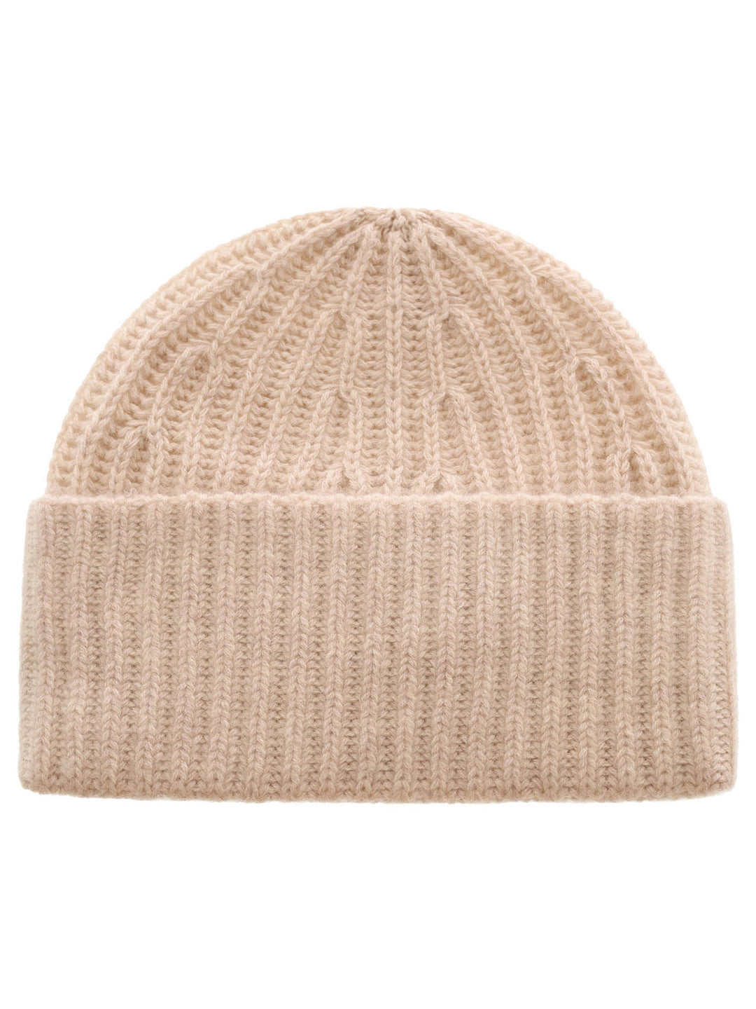 Kaschmir Ribbon Beanie Hellbeige