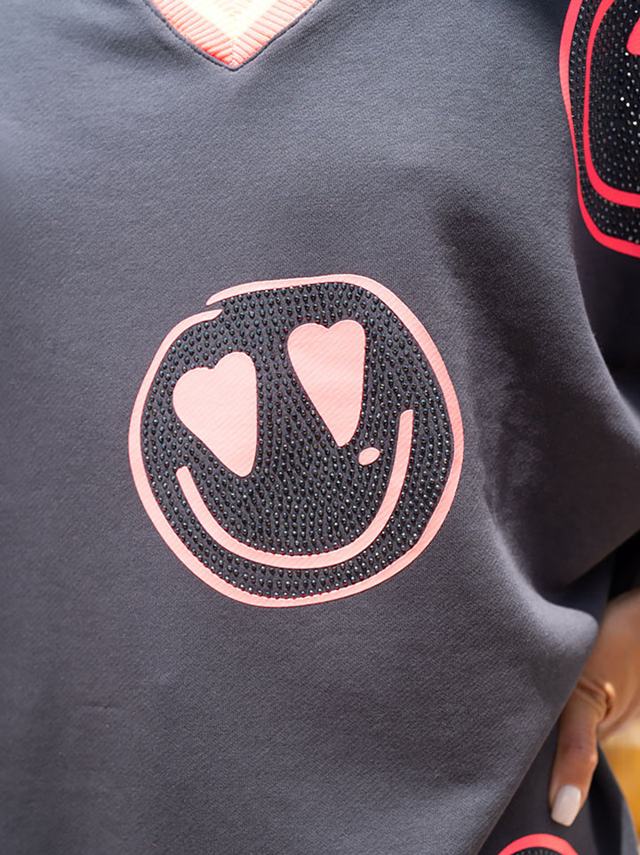 V-Neck Heartface Anthrazit