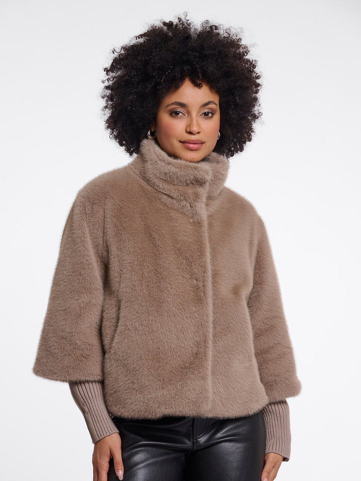 Fake Fur Jacke Nesrin Mocha Latte