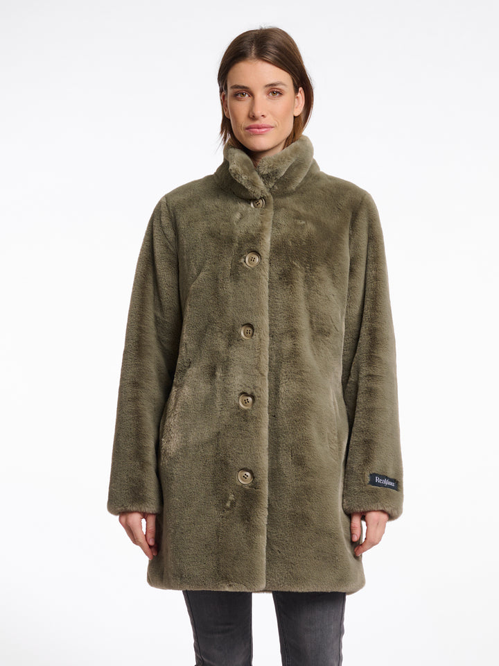 Fake Fur Jacket Nonna Green Ash