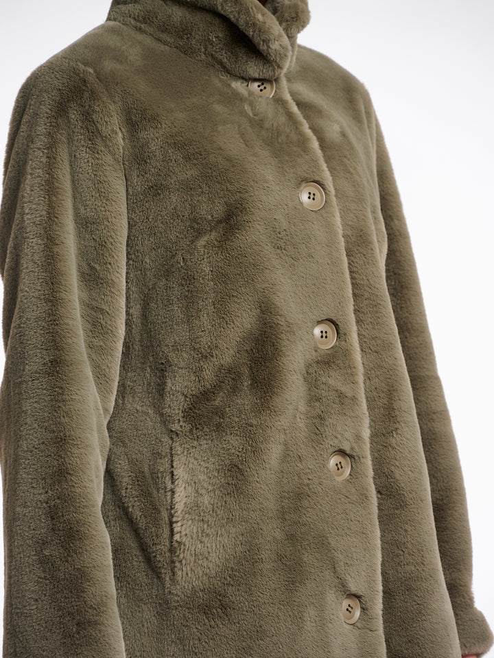 Fake Fur Jacket Nonna Green Ash