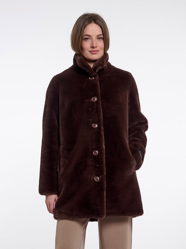 Fake Fur Jacke Nonna Coffee Roast