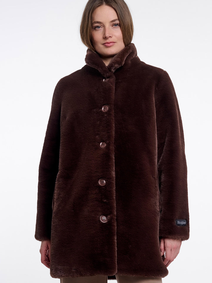 Fake Fur Jacke Nonna Coffee Roast