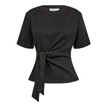 OrianeCC Pleat Tie Tee Black