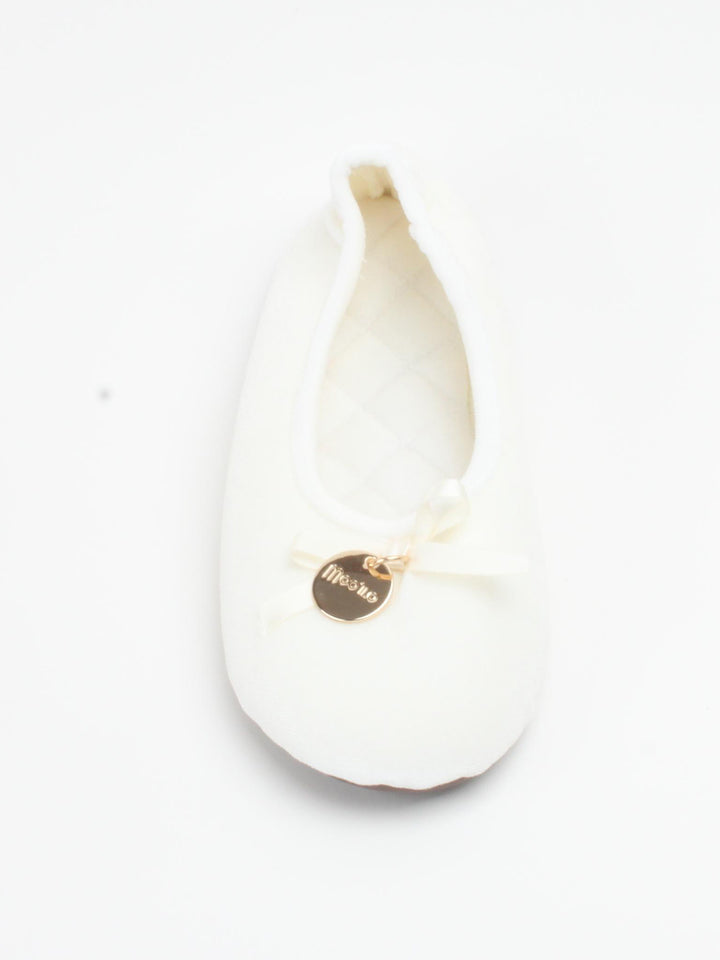 Ballerina Slipper Plüsch Weiß