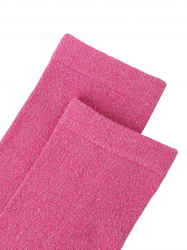 Socken Lurex Pink mit Clutch