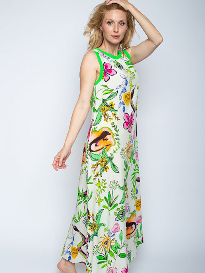 Maxikleid White Comic