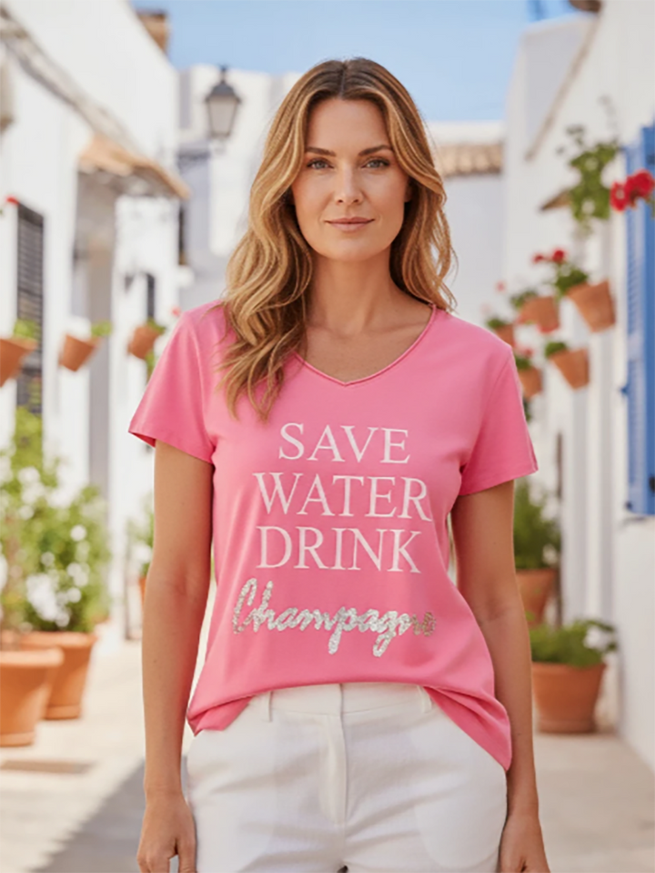 T Shirt Save Water Rose