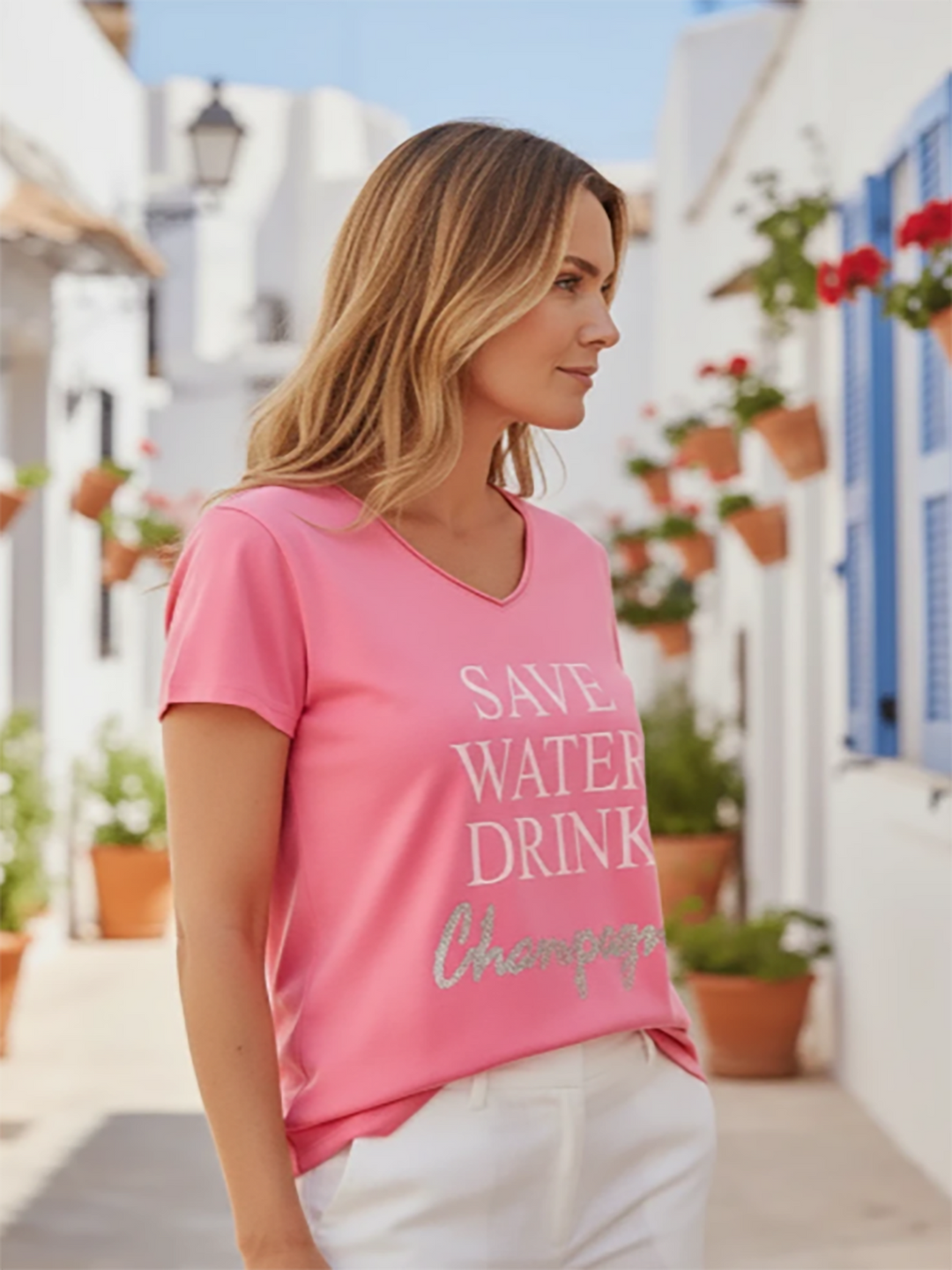 T Shirt Save Water Rose