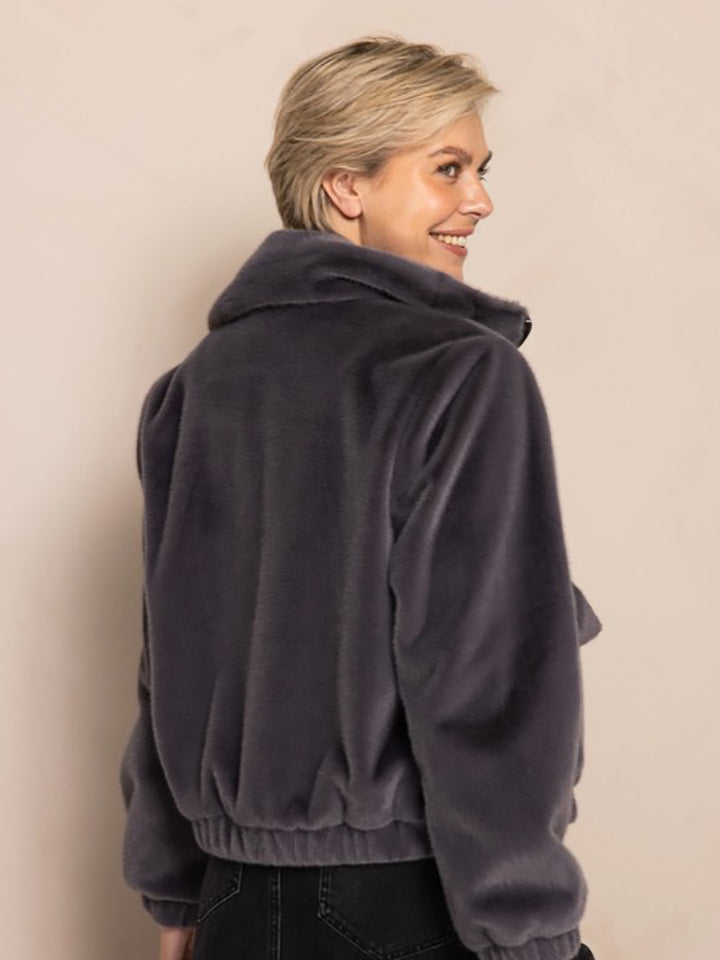 Jacke Dara Anthra mit Fellimitat