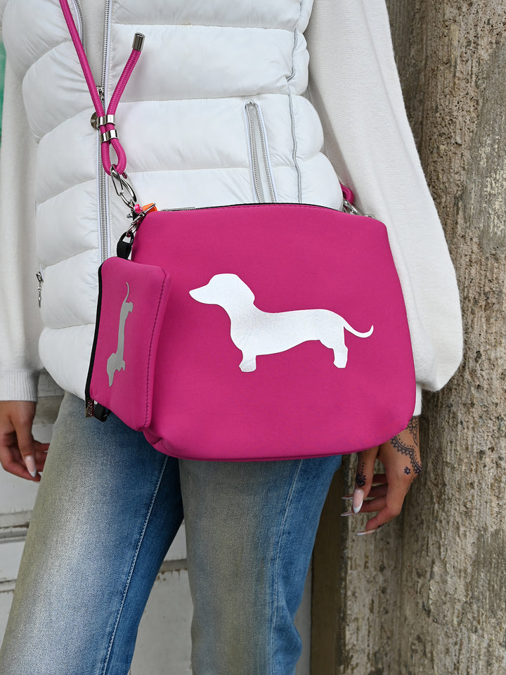 Tasche Cleo Dackel in Pink Silber