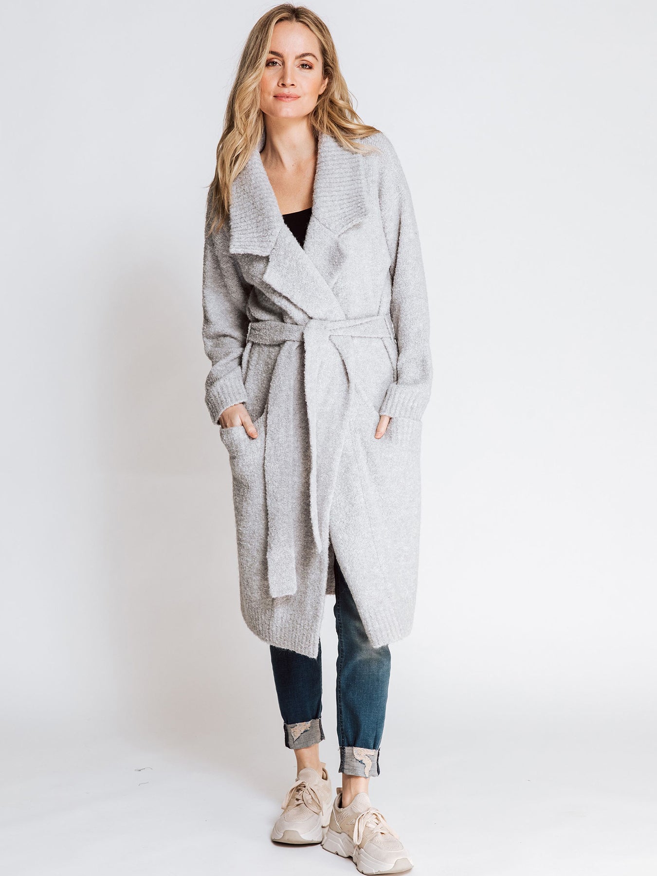 Langer Strickcardigan Kasa Grey