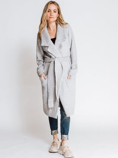 Langer Strickcardigan Kasa Grey