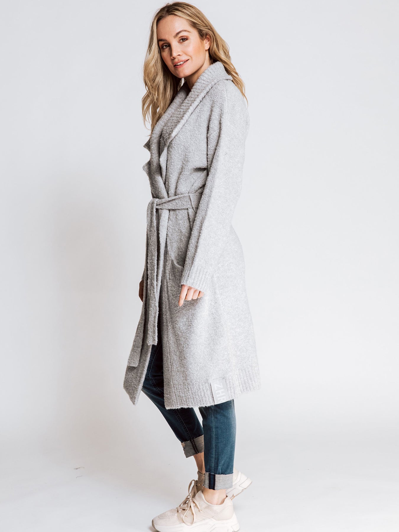 Langer Strickcardigan Kasa Grey