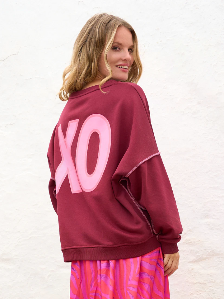Roundneck XO Paillette Bordeaux