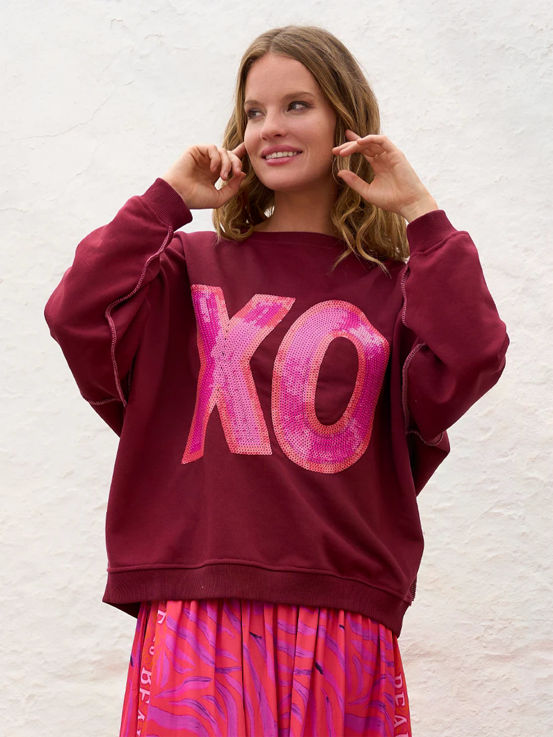 Roundneck XO Paillette Bordeaux