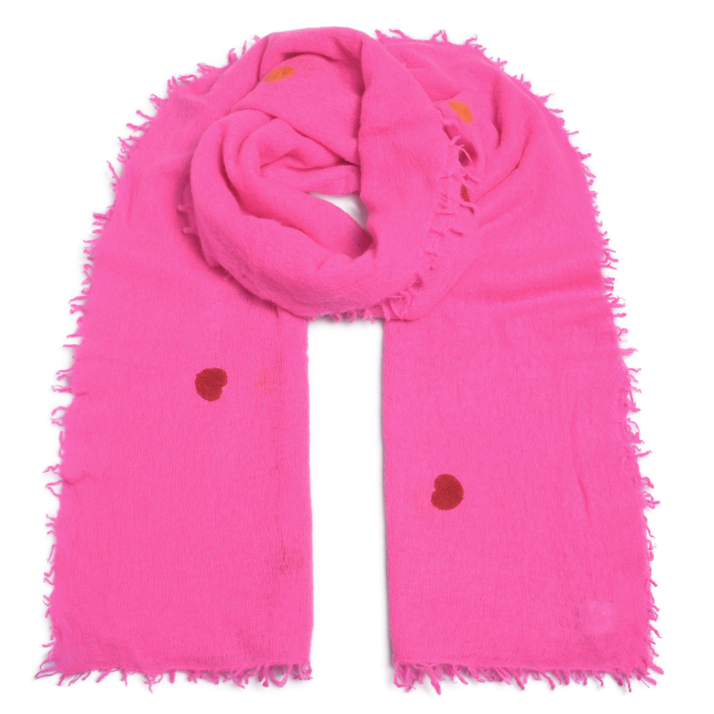 Cashmere Schal Feli Hearts Neon Pink