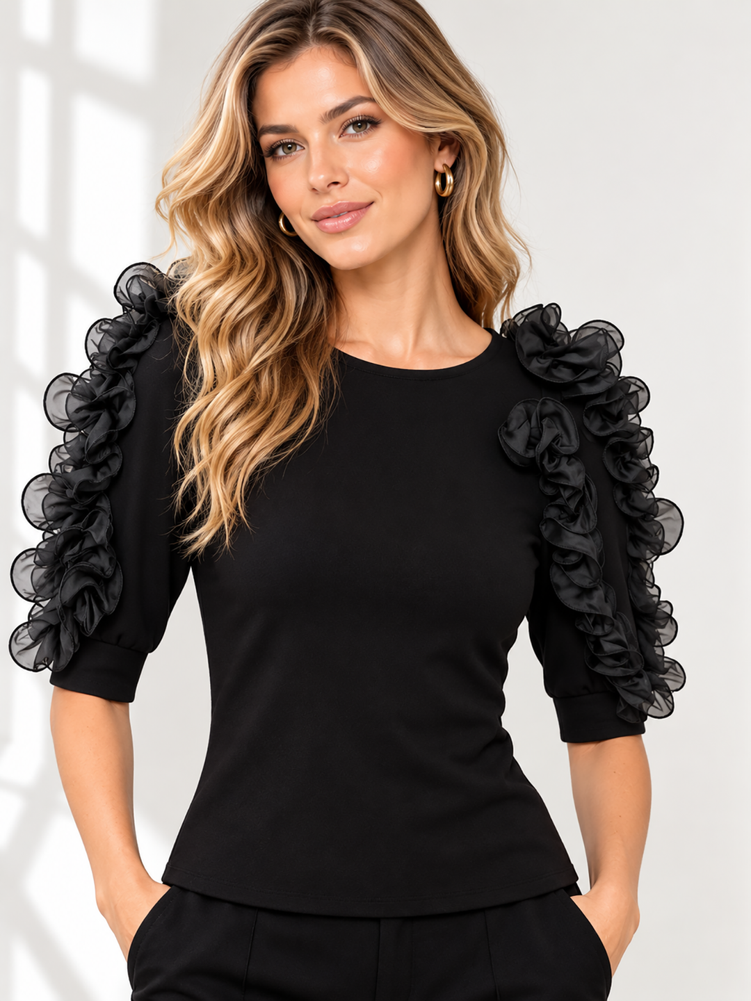 Volantshirt Englora Black