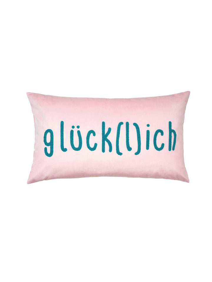 Kissenhülle Letters glücklich rose 35x60