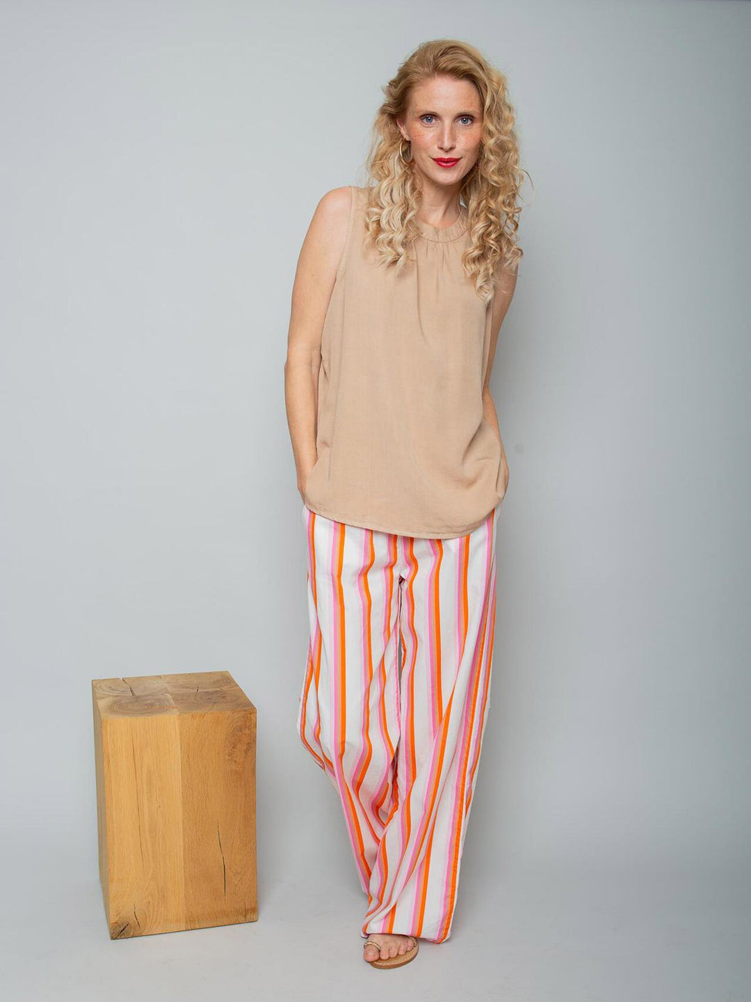Schlupfhose Pink Orange Stripe