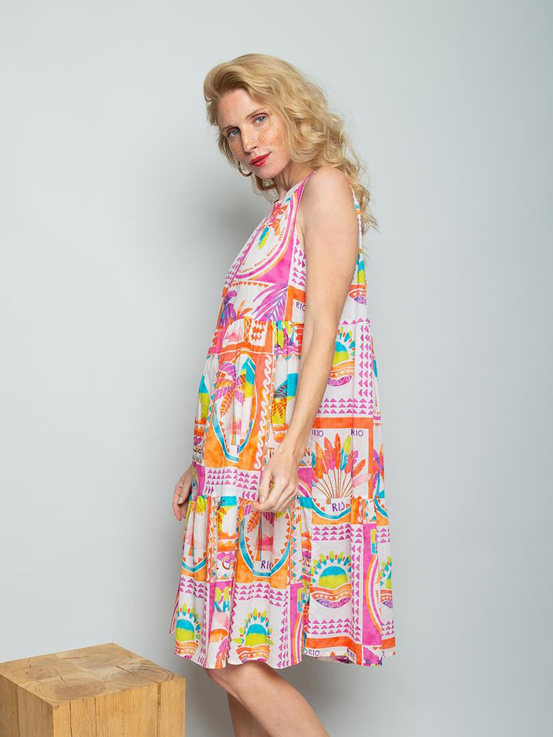 Damenkleid Multi Palm