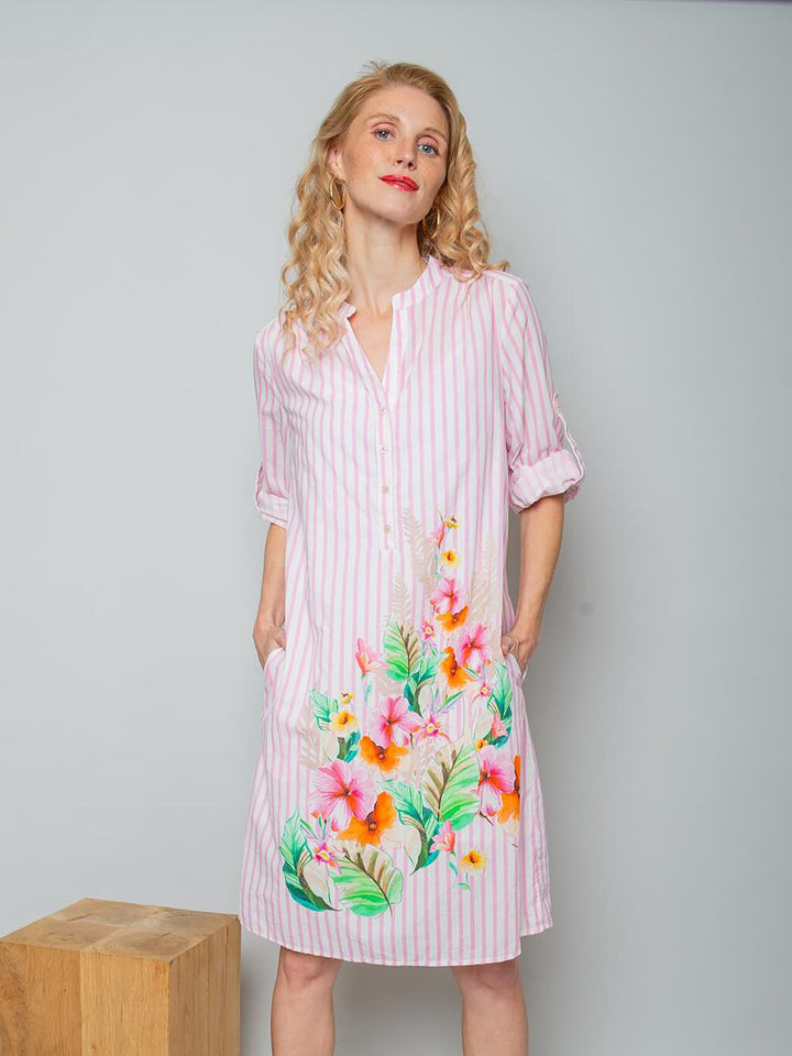 Damenkleid Stripes and Flowers