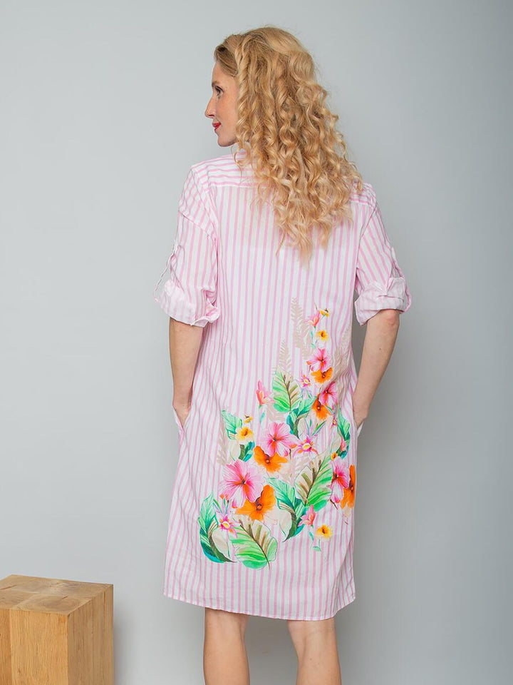 Damenkleid Stripes and Flowers