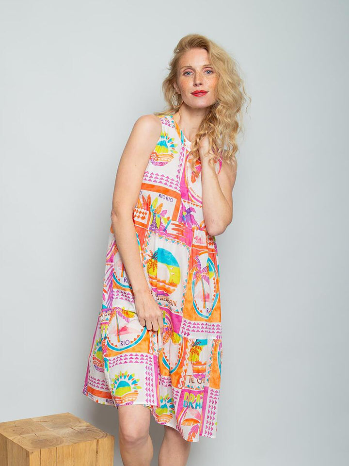 Damenkleid Multi Palm