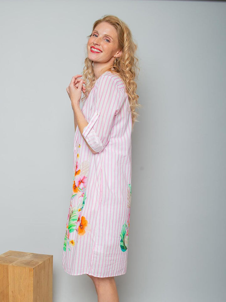 Damenkleid Stripes and Flowers