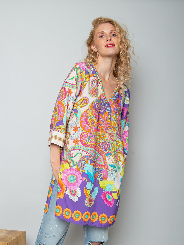 Midikleid Multi Flower Paisley