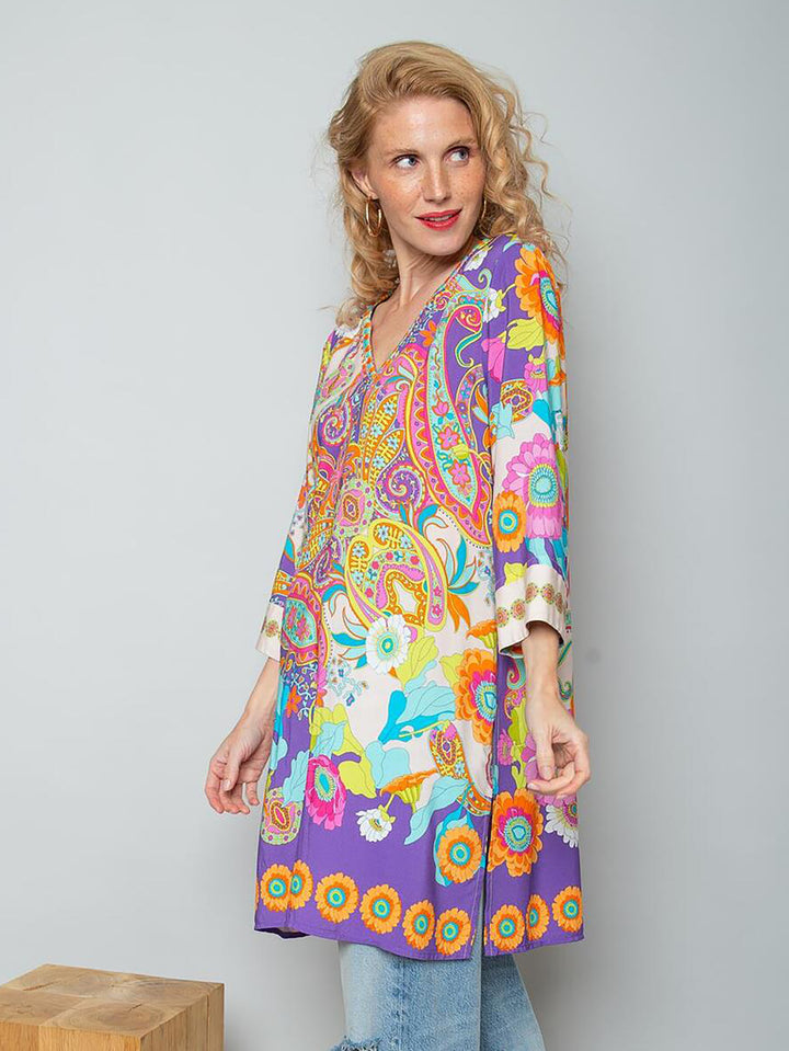 Midikleid Multi Flower Paisley