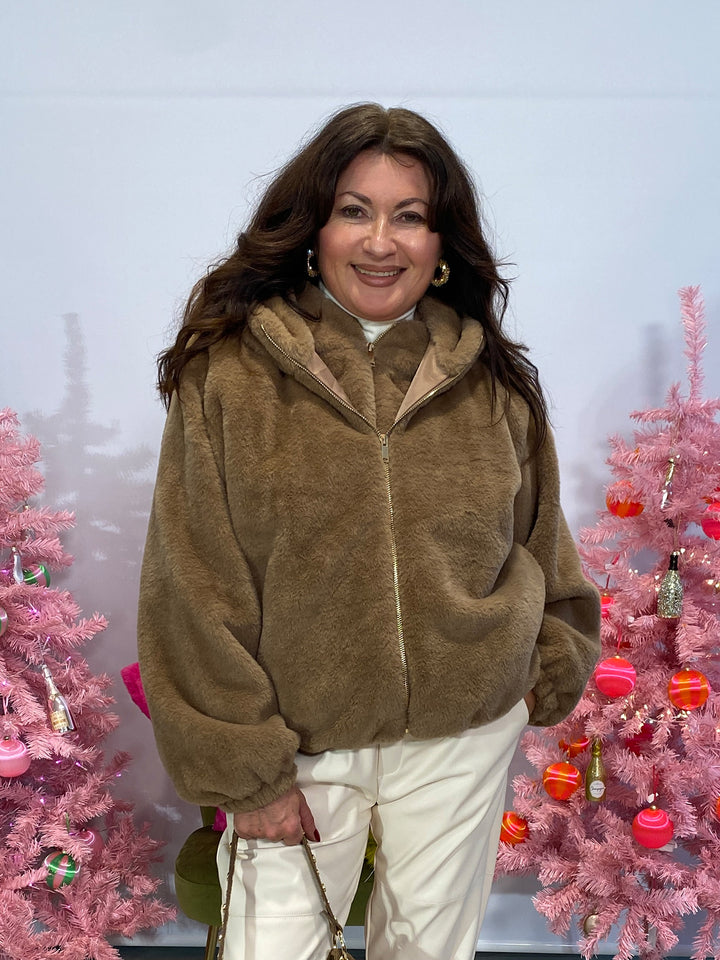 Kunstfelljacke Hellbraun