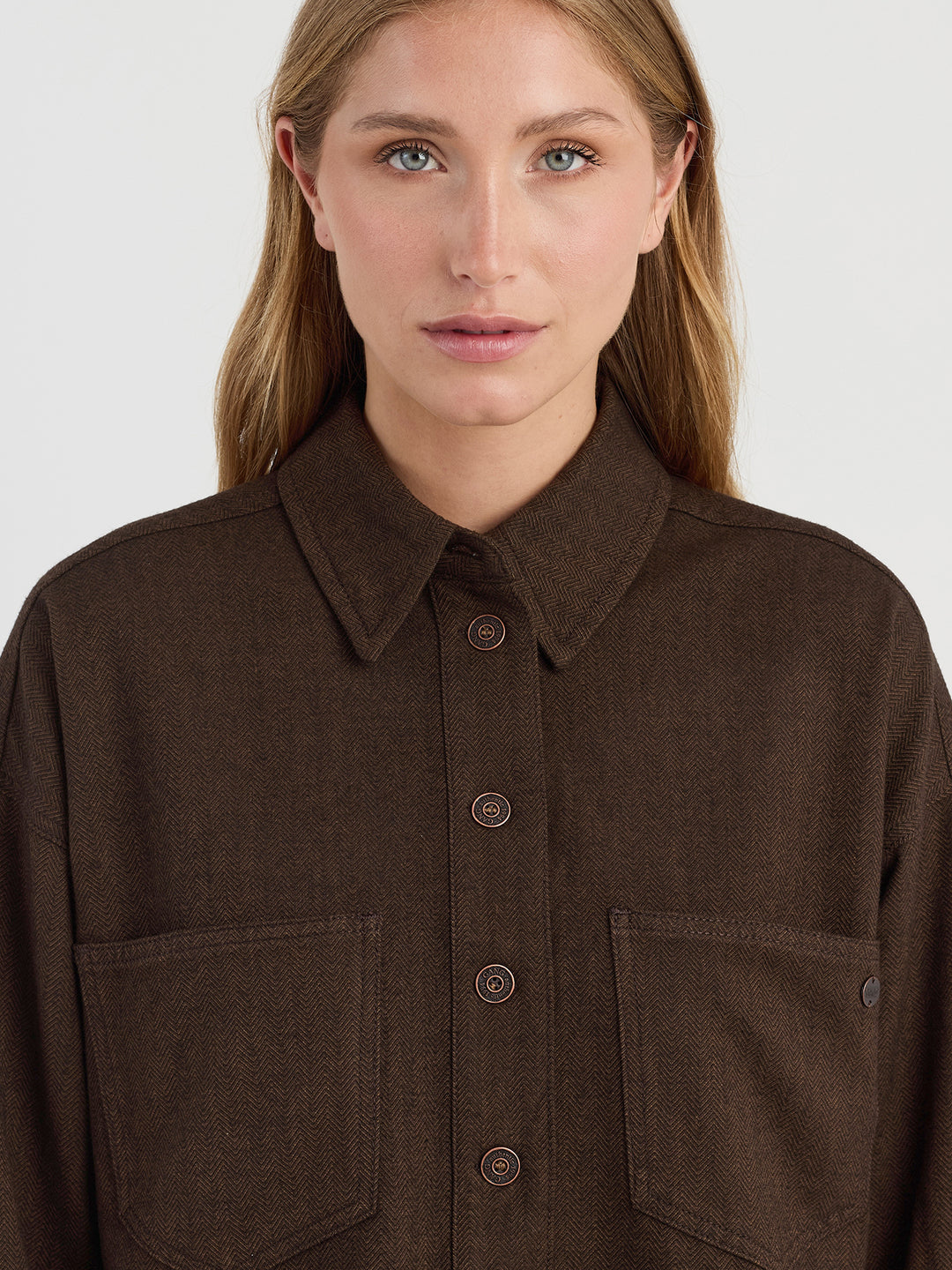 Cropped Jacke 94Luna Brown Herringbone