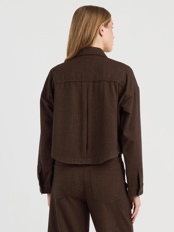 Cropped Jacke 94Luna Brown Herringbone