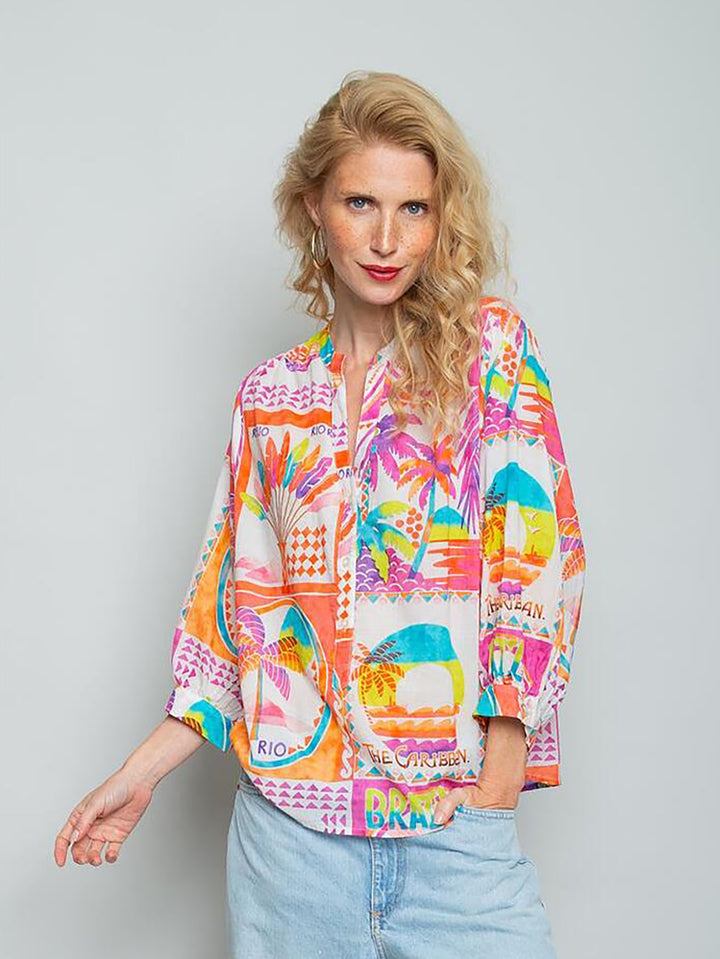 Damenbluse Multi Palm