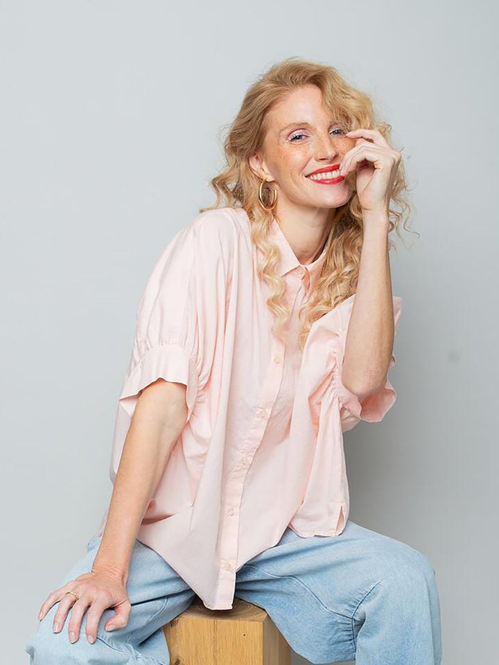 Damenbluse Kurzarm Rose