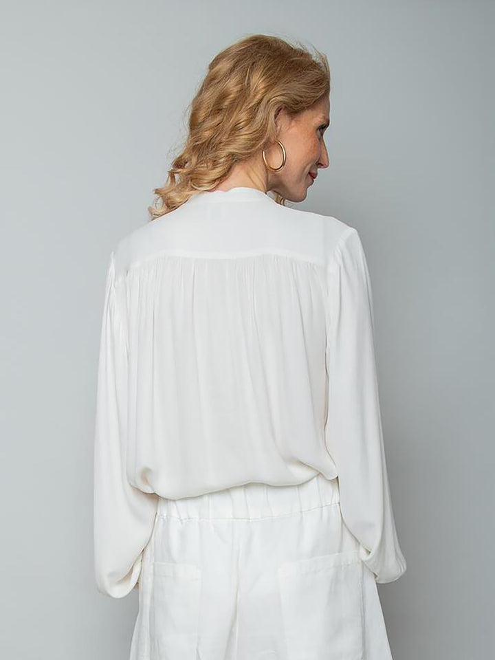Semitransparente Damenbluse Offwhite