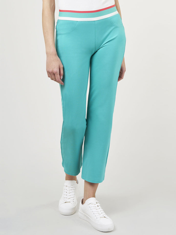 Jerseyhose Emma Flex Cropped Flare Ocean