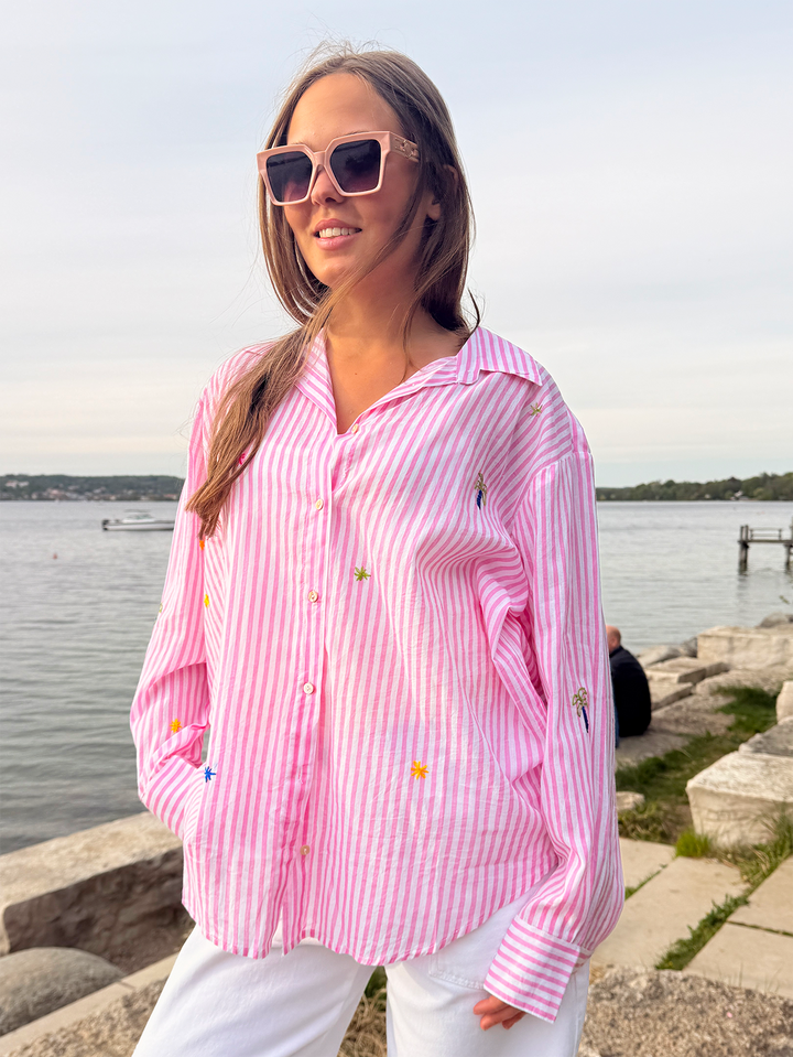 Hemdbluse Rosa Stripes Stick