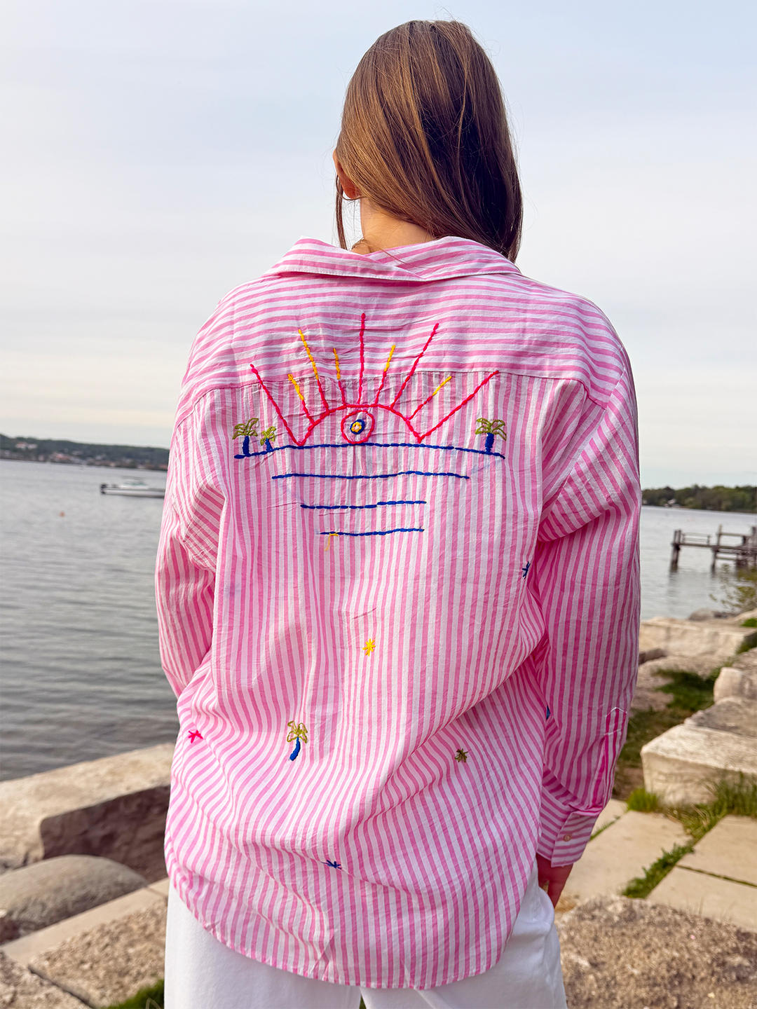 Hemdbluse Rosa Stripes Stick