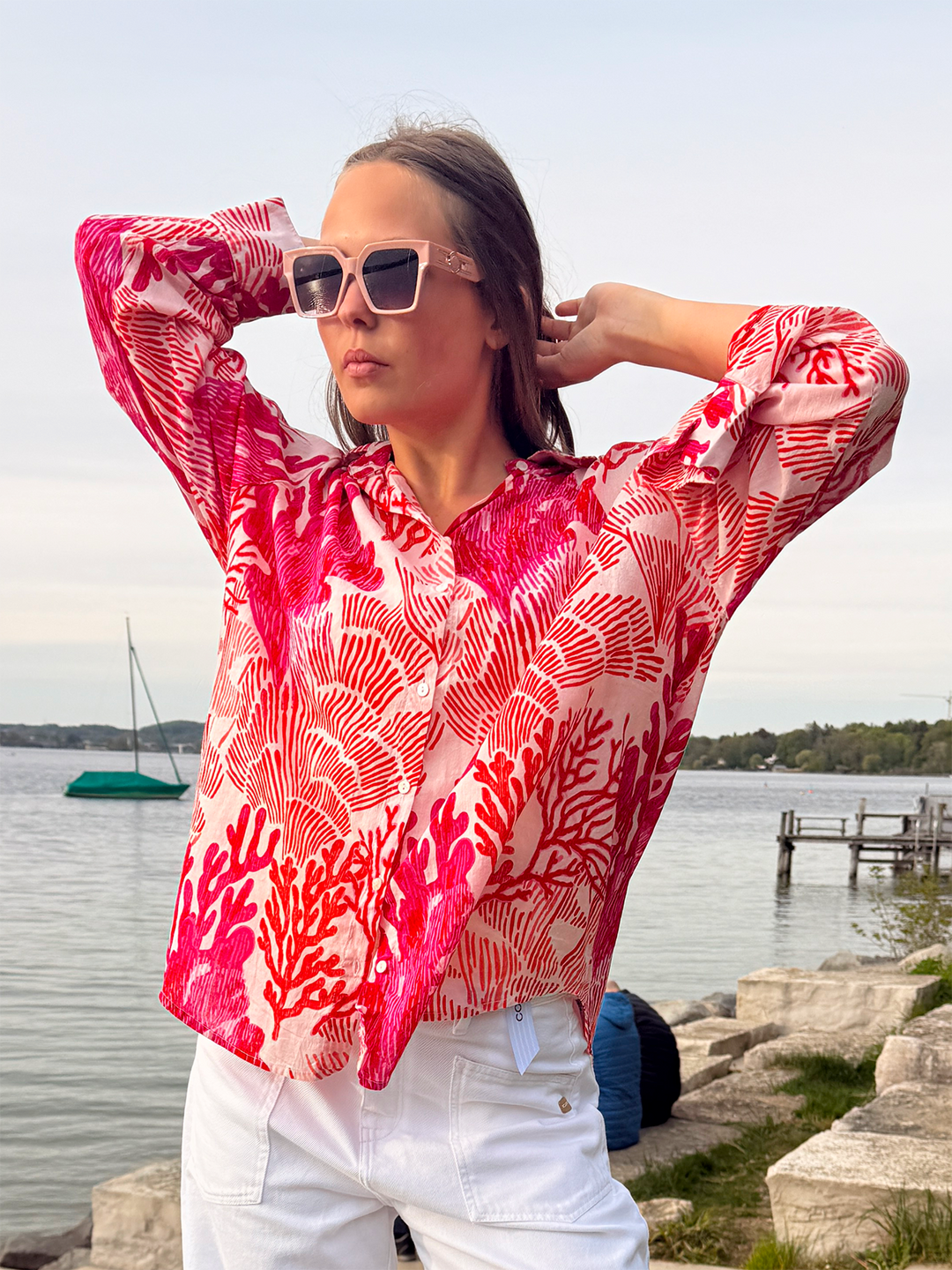 Bluse Red Coral