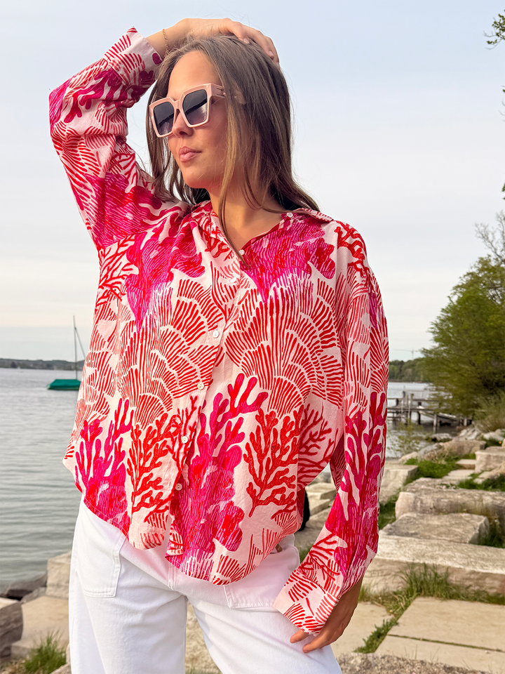 Bluse Red Coral