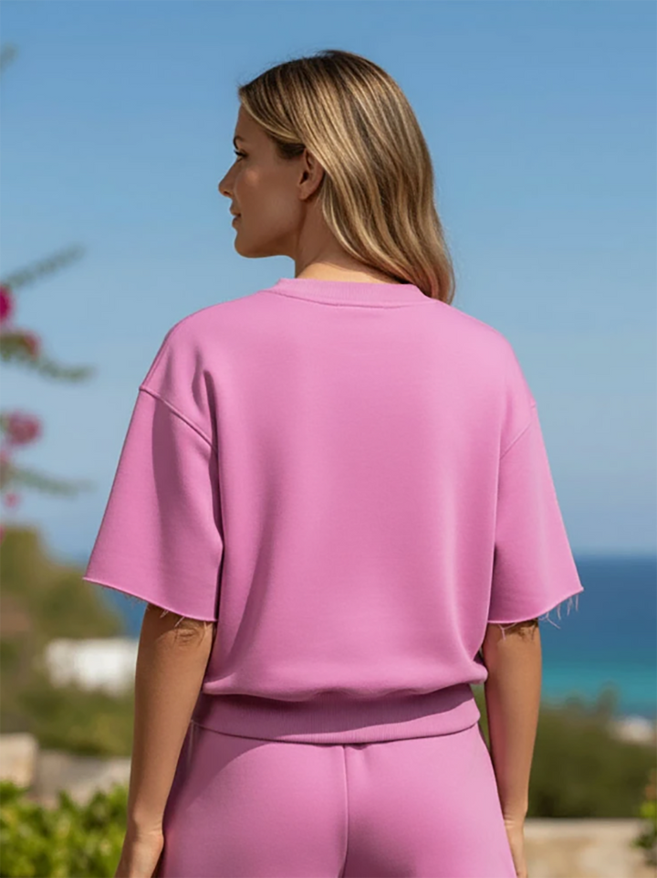 Halbarmshirt Take me to the beach Pink